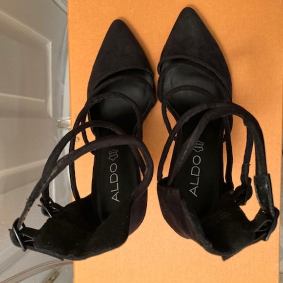 Aldo Black Strapped Heels - Picture 5 of 6